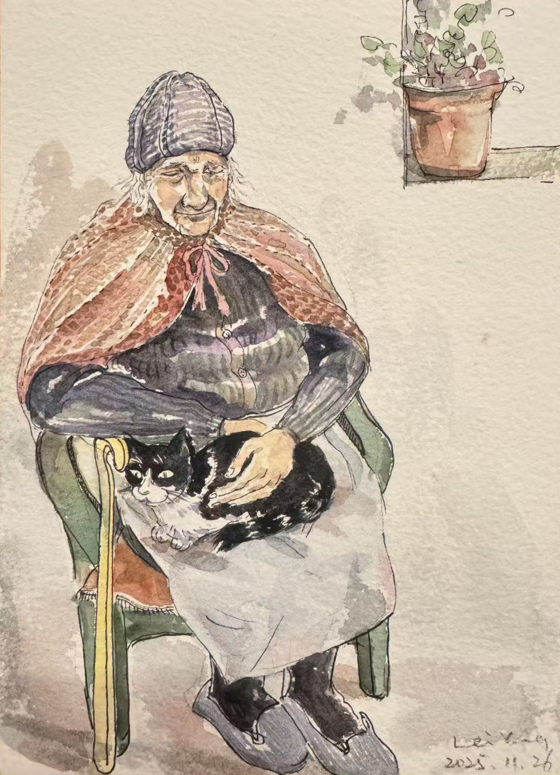 Senora con gato